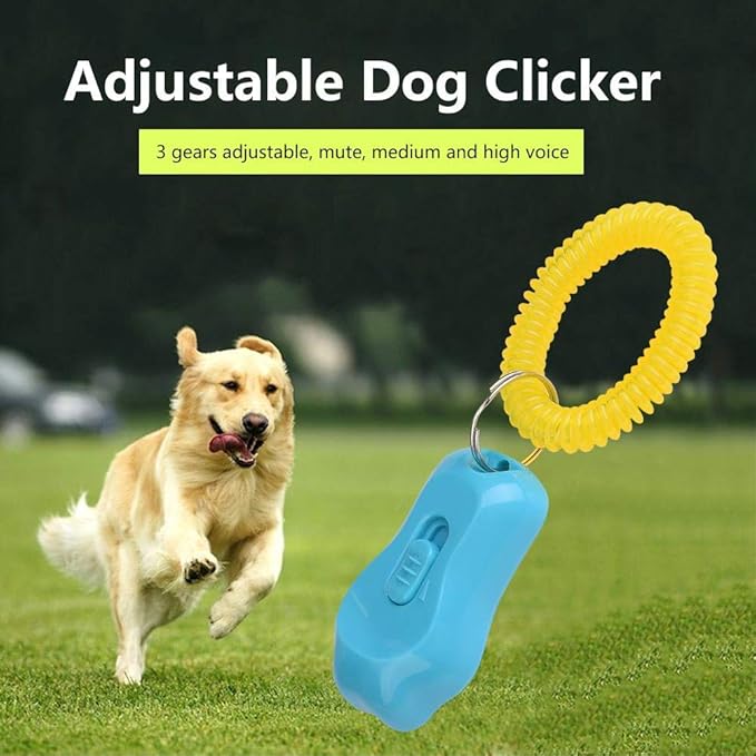 Zerodis Dog Training Clicker with Wrist Strap, Adjustable 3-Level Sound Universal Animal Clickers for Pet Dog Cat Behavioral Training (blue)