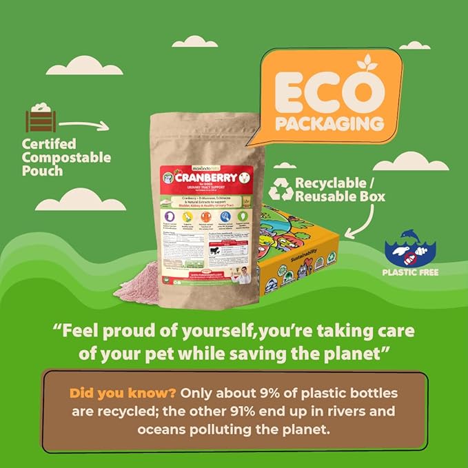 Dog Cranberry Supplement - Natural Dog UTI Treatment & Kidney Support for Dogs. Dog Supplement Powder Same as Cranberry Pills for Dogs. Puppy Supplies for Dog Pee Health - Dog Incontinence Product