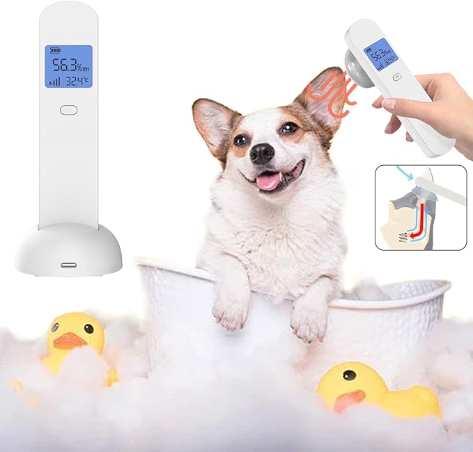 Pet Ear Dryer Quick & Gentle Drying for Dogs and Cats - Portable, Battery-Operated, with Soothing Warm Air Flow - Perfect Grooming Tool After Baths