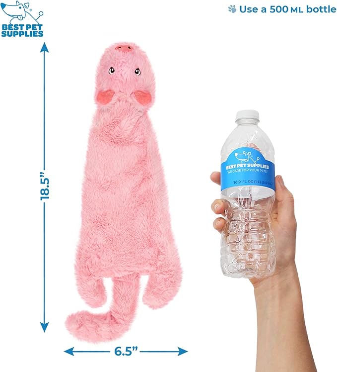Best Pet Supplies Stuffing Free Squeaky Dog Toys for Small Dogs, Medium Dogs, and Large Dogs, Durable, Best Dog Chew Toy for Teething Puppy, Indoor Play, Holds Plastic Bottle - Wild Duck, Pig, Medium