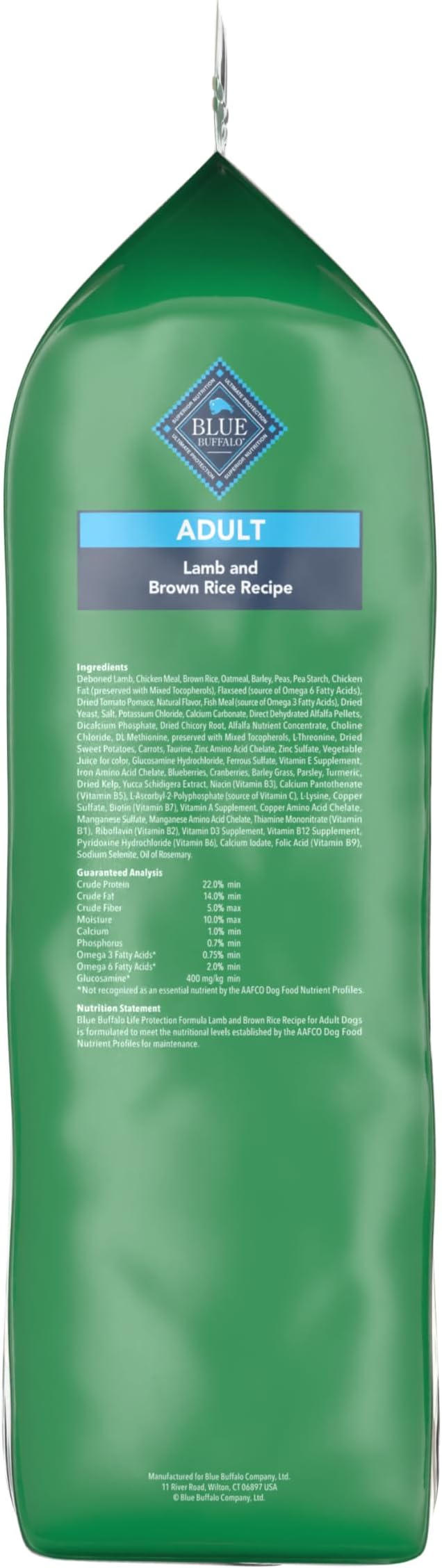 Blue Buffalo Life Protection Formula Natural Adult Dry Dog Food, Lamb and Brown Rice 34-lb