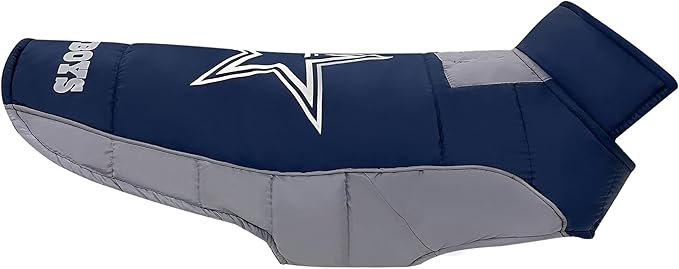 NFL Dallas Cowboys Puffer Vest for Dogs & Cats, Size Small. Warm, Cozy, and Waterproof Dog Coat, for Small and Large Dogs/Cats. Best NFL Licensed PET Warming Sports Jacket