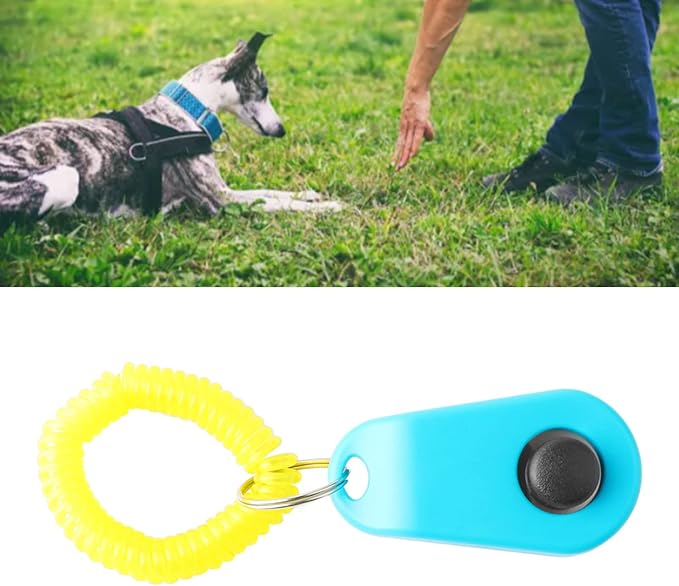 Zerodis Pet Dog Training Clicker with Wrist Bands Strap Assorted Color Dog Positive Behavior Rein Forcer for Pets All Ages Puppy and Adult Dogs Built in Poop Bag Dispenser Easily Carrying