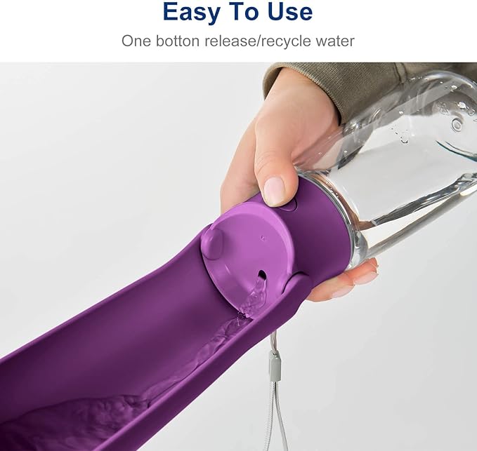 WePet Foldable Portable Dog Water Bottle Puppy Water Dispenser with Drinking Feeder, 19 OZ, High-temperature Resistant Leak Proof for Pets Outdoor Walking, Hiking, Travel, Food Grade Plastic BPA Free