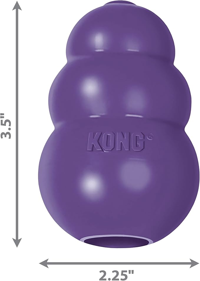 KONG Senior - Dog Toy with Gentle, Natural Rubber - Durable Dog Toy for Older Dogs - Use Treats with Stuffable Chew Toy - Treat Toy for Chewing & Fetching - for Medium Dogs