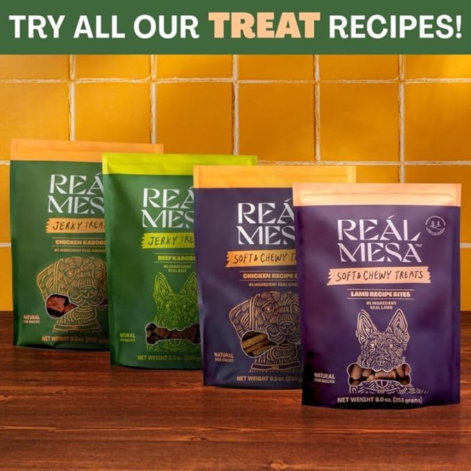 Real Mesa Chicken Kabob Treats for Dogs - Dog Jerky - All-Natural, High-Protein Chicken Dog Treats - Delicious & Healthy Dog Chicken Jerky Snacks (9.5oz)
