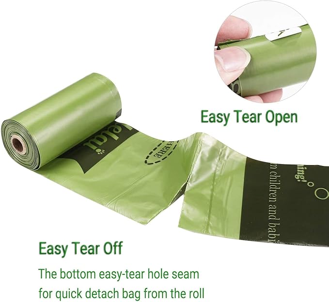 Dog Poop Bag, 390 Counts Unscented Doggie Bags for Poop, Extra Thick and Leak-Proof, Eco-Friendly Biodegradable Pet Waste Bags Refill Rolls with Dispenser