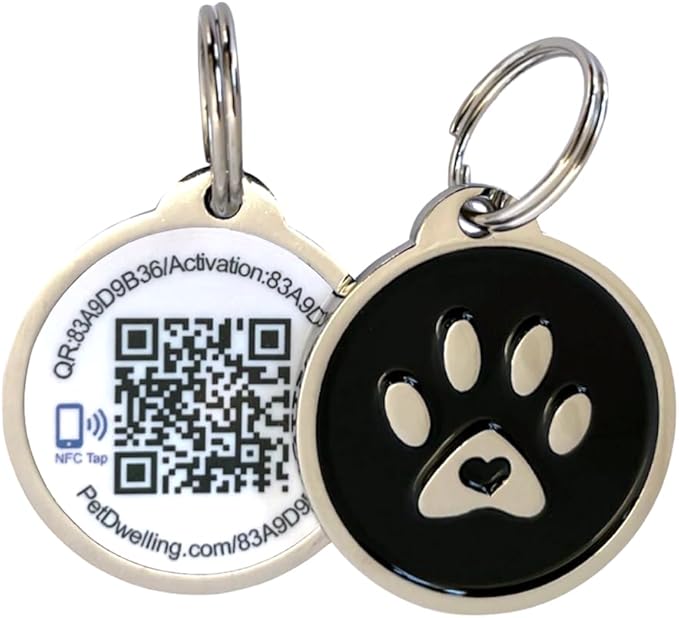 Smart NFC - QR Code Pet ID Tags - Dog Tags and Cat Tags: Instant Online Profile Access and Scan Location Email Alerts