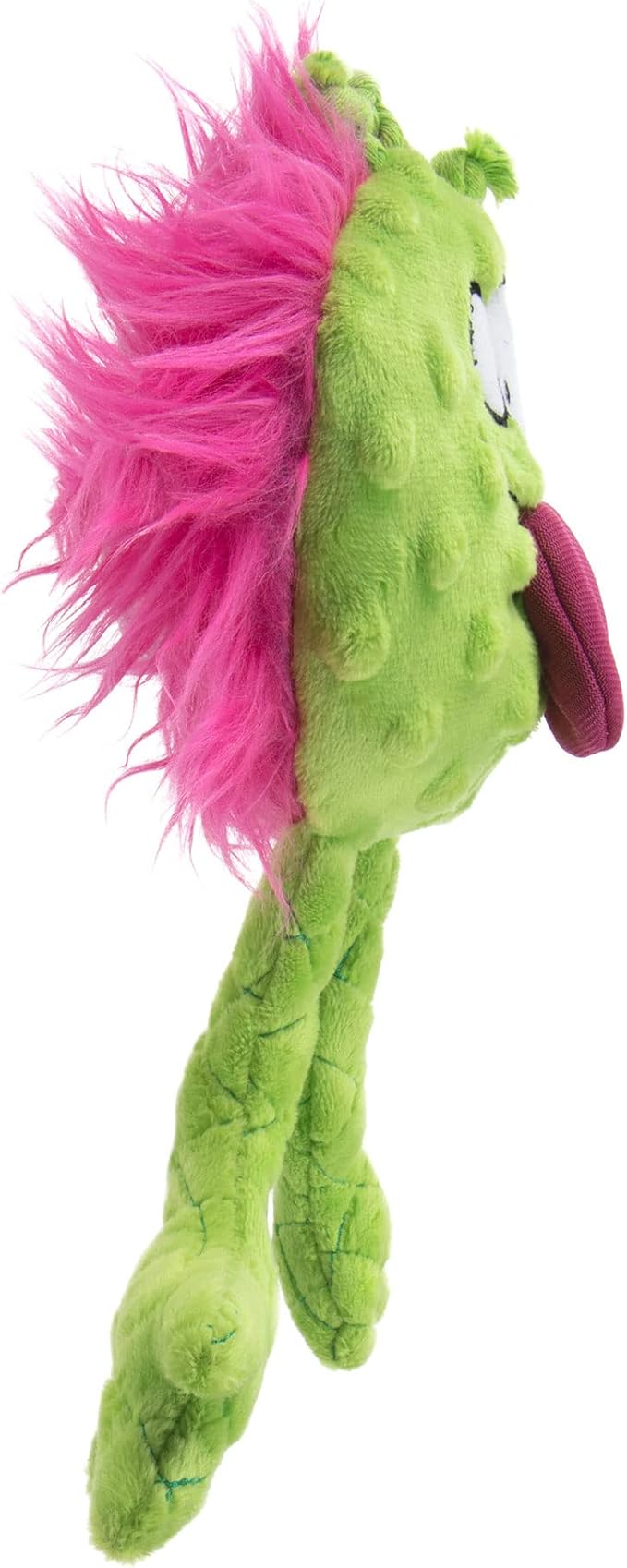 goDog PlayClean Germs Squeaky Plush Dog Toy with Odor-Eliminating Essential Oils, Chew Guard Technology - Lime, Large