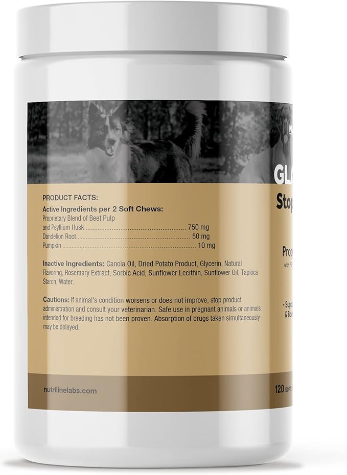 Anal Gland Support Soft Chews for Dogs - Dog Supplements with Beet Pulp, Psyllium Husk, Dandelion Root & Pumpkin - Digestive & Gut Health, Normal Bowel Function - Beef Flavor, 120 Count