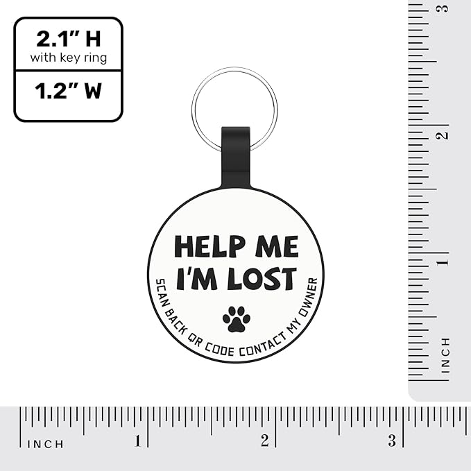 MYLUCKYTAG Silent Silicone QR Code Pet ID Tags Dog Tags - Pet Online Profile - Scan QR Receive Instant Pet Location Alert Email