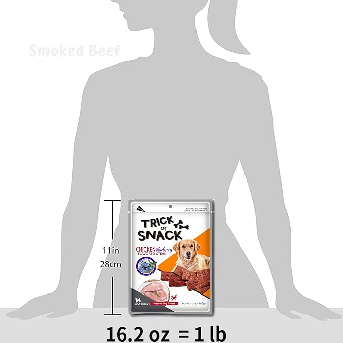 Premium 1lb Dog Jerky Treats | Dog Training | Dog Walking | Natural Grillers | Healthy Smoked Beef Chicken Salmon Chews Snacks Chicken Blueberry Steak