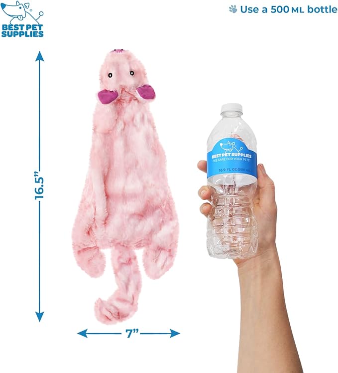 Best Pet Supplies Stuffing Free Squeaky Dog Toys for Small Dogs, Medium Dogs, and Large Dogs, Durable, Best Dog Chew Toy for Teething Puppy, Indoor Play, Holds Plastic Bottle - Hare, Pig, Medium