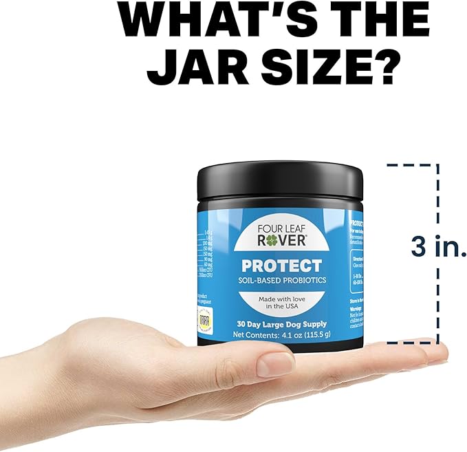Protect - Soil-Based Probiotics for Dogs with Food-Based Prebiotics for Gut Health and Immune Support - 12 to 60 Day Supply, Depending on Dog’s Weight - Vet Formulated