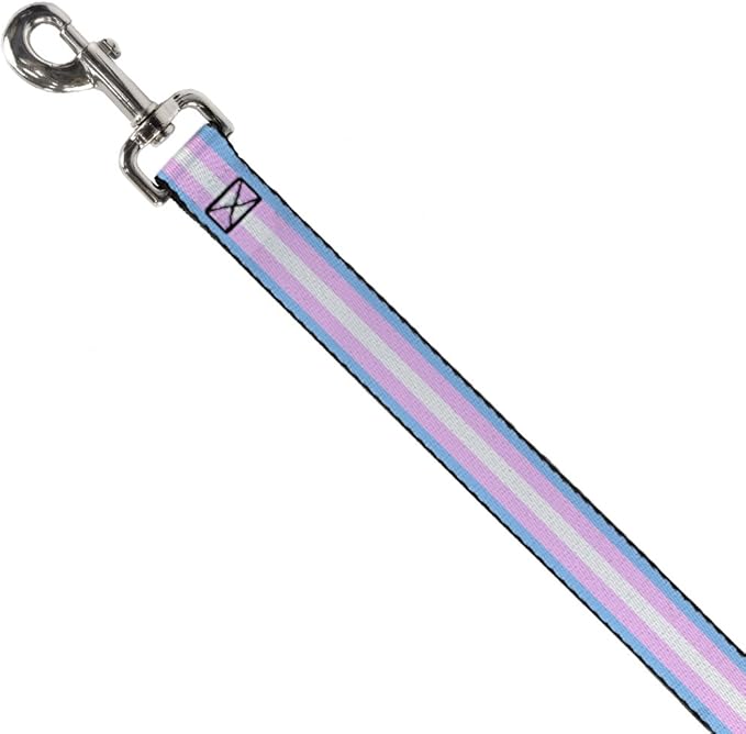 Dog Leash Flag Transgender Baby Blue Baby Pink White 6 Feet Long 1.5 Inch Wide