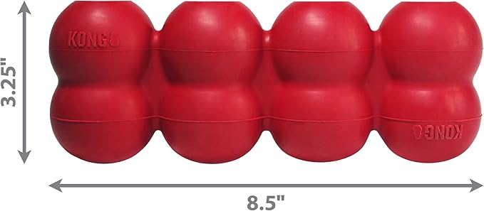 KONG Goodie Ribbon - Stuffable Natural Rubber Dog Toy - with Four Fillable Goodie Grippers for Enrichment Play - Bone-Shaped Chew Toy - for Large Dogs