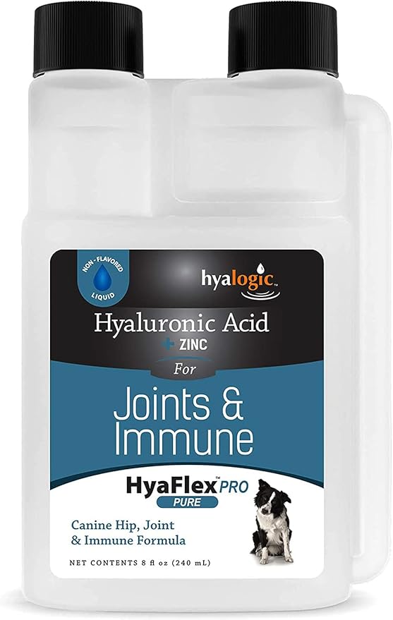 Canine Hyaluronic Acid + Zinc by Hyalogic - Joint & Immune Support, HyaFlex Pro Pure 8oz - Liquid Oral HA Dog & Pet Supplement