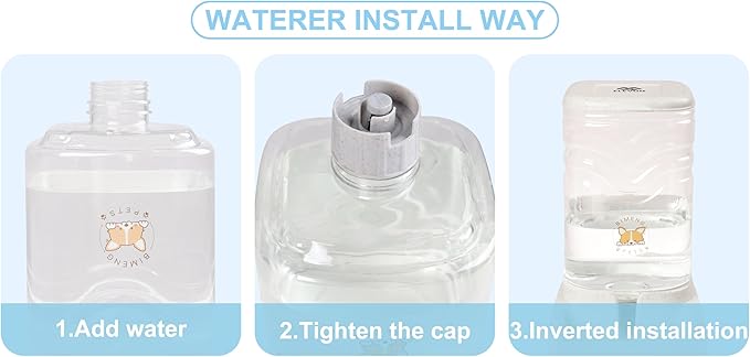 Automatic Pet Water Feeder, 3.8L Gravity Cat Water Dispenser with Cat Water Bowl, Large Capacity Water Feeder for Kitten & Small and Medium-Sized Dogs (White & Grey)