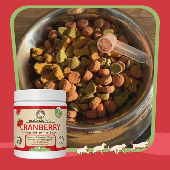 Dog Cranberry Supplement - Natural Dog UTI Treatment & Kidney Support for Dogs. Dog Supplement Powder Same as Cranberry Pills for Dogs. Puppy Supplies for Dog Pee Health - Dog Incontinence Product
