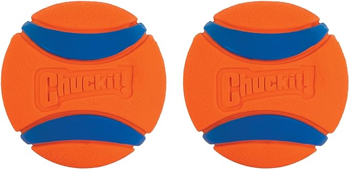 Chuckit Ultra Ball Dog Toy, Small (2 Inch Diameter), Pack of 2, for Breeds 0-20 lbs