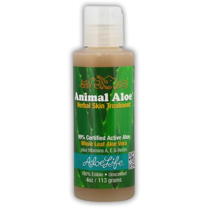 Aloe Life - Animal Aloe, Pet-Safe Digestive Aid & Skin Treatment Gel, Helps to Soothe Hotspots, Flea Bites & Irritation, Supports Your Pet’s Digestive Health & Overall Wellness, Fragrance-Free (4 oz)