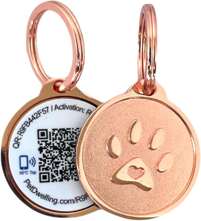 Smart NFC - QR Code Pet ID Tags - Dog Tags and Cat Tags: Instant Online Profile Access and Scan Location Email Alerts
