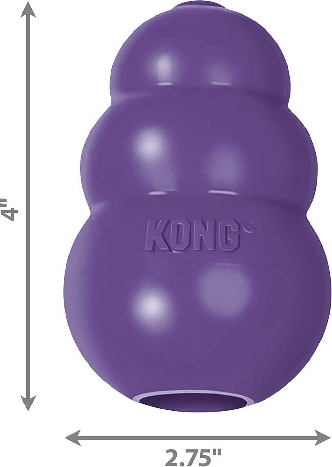 KONG Senior - Dog Toy with Gentle, Natural Rubber - Durable Dog Toy for Older Dogs - Use Treats with Stuffable Chew Toy - Treat Toy for Chewing & Fetching - for Large Dogs