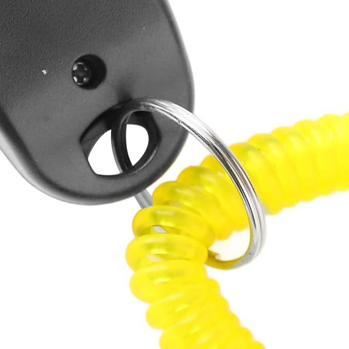 Dog Training Clicker, Lightweight Pet Training Clicker with Finger Ring and Wrist Strap, Clicker for Pets Cats Puppy Birds Horses, Perfect for Behavioral Training (Black)