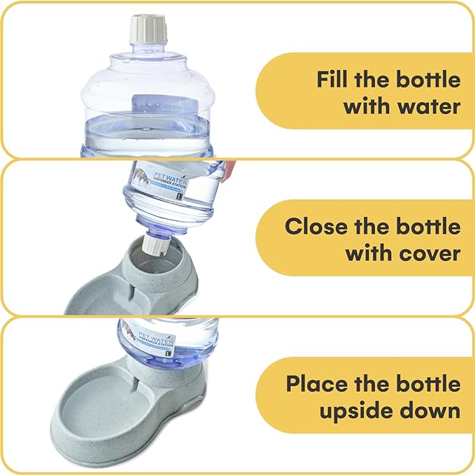 Noa Store Automatic Pet Water Dispenser | BPA Free 1 and 3 Gallon Cat Water Dispenser Food Dispenser, H20, Dog Small and Big Cat Feeder, Cat Water Bowl and Dog water dispenser, Automatic Pet waterer