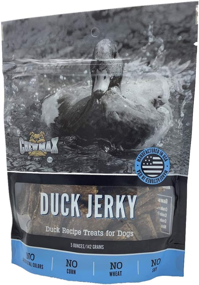 Duck Jerky Dog Treats for Dogs | Rawhide-Free, Made in USA | Healthy, Long-Lasting & Great Tasting Treat | No Artificial Colors, Satisfies Dog's Urge to Chew, 5 oz