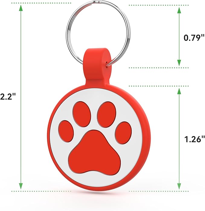 QR Code Cat Tag, Modifiable Pet Online Profile, Multiple Emergency Contact, Scannable QR Code, Instant Location Email alert, Collar Accessories (Medium to Large Breeds - 1.25", Red)