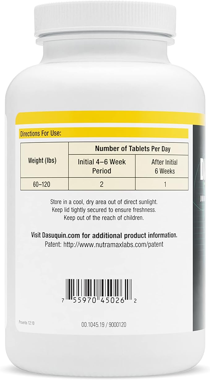 Nutramax Dasuquin with MSM Joint Health Supplement for Large Dogs - With Glucosamine, MSM, Chondroitin, ASU, Boswellia Serrata Extract, and Green Tea Extract, 84 Chewable Tablets