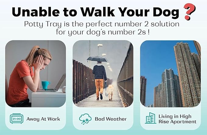 Pet Awesome Dog Potty Tray/Puppy Pee Pad Holder 25”x20” Indoor Wee Training for Small and Medium Dogs