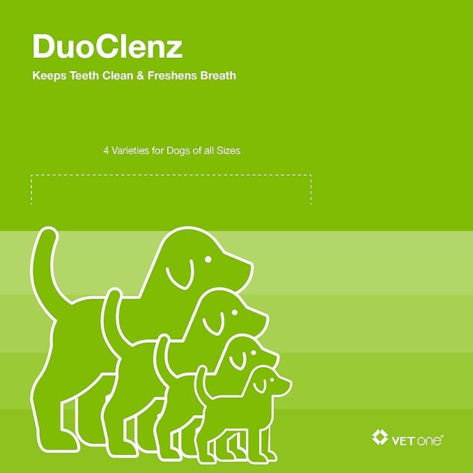 Vet One DuoClenz Enzyme Coated Dog Dental Chews for Large Dogs - Veterinarian Formulated - 30 Count