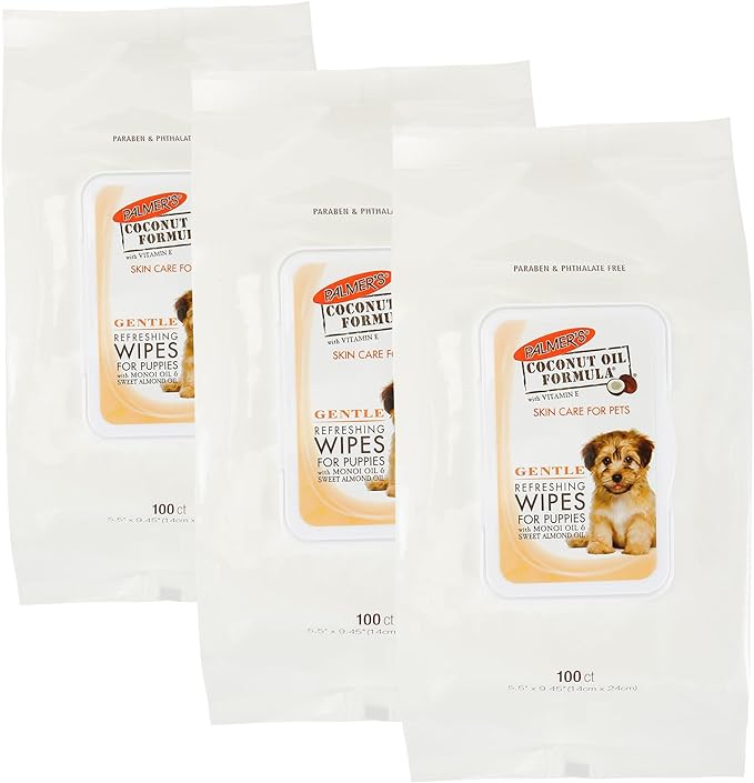 Palmer's for Pets Cocoa Butter Refreshing Dog Wipes, 100 Ct | Cocoa Butter Wipes for Dogs | Paraben & Phthalate Free Dog Grooming Wipes for Dogs, Palmers Dog Bath Wipes