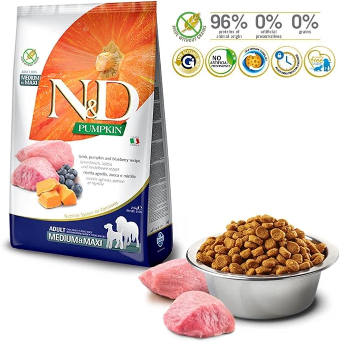 Natural & Delicious Pumpkin Grain-Free Lamb & Blueberry Dry Dog Food, 26.4lb Bag