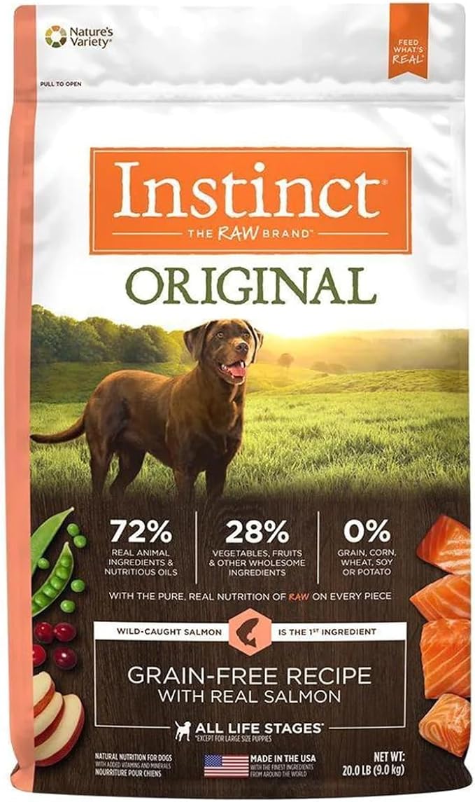 Instinct Original Grain Free Recipe with Real Salmon Natural Dry Dog Food, 20 lb. Bag