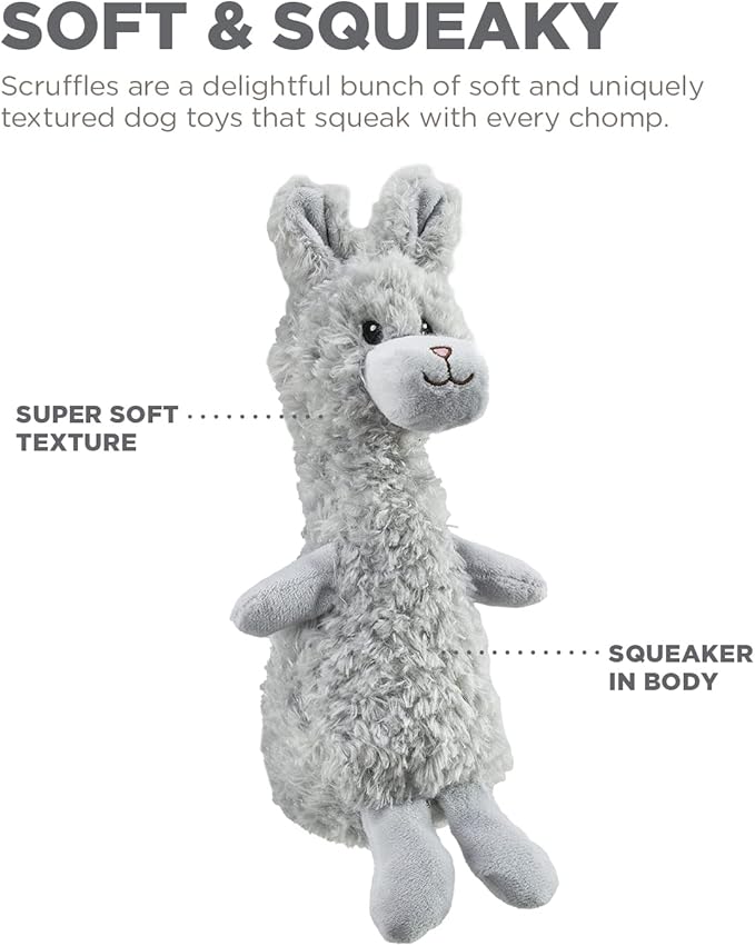 Outward Hound Scruffles Bunny Plush Squeaky Dog Toy, Small