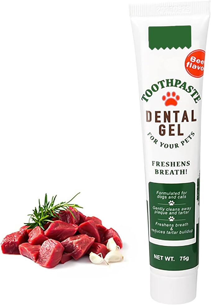 Pet Dog Toothbrush Toothpaste Finger Toothbrush Set Cat Toothbrush Teeth Cleaning Dental Care Kit Fresh Mouth Kit Beef Flavor Dog Cat Removal Plaque Gum Keep Tooth Health