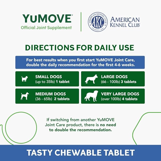 Senior Dog Tablets | Higher Strength Hip and Joint Supplement for Dogs with Glucosamine, Hyaluronic Acid, Green Lipped Mussel | Dogs Aged 8+ | 120 Tablets