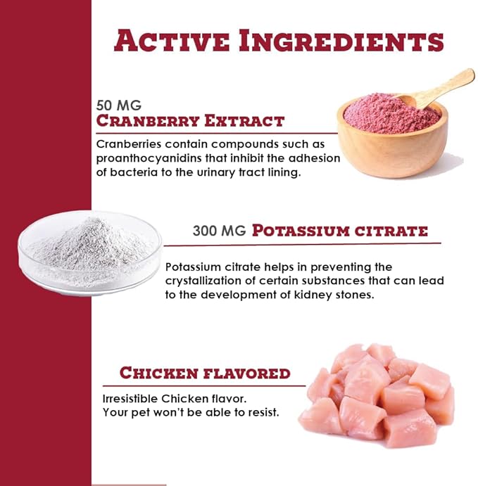 K-Plus Potassium Citrate Plus Cranberry Granules for Dogs and Cats - Veterinarian Approved UTI Remedy Granules - Supports Bladder Health - 60 Doses