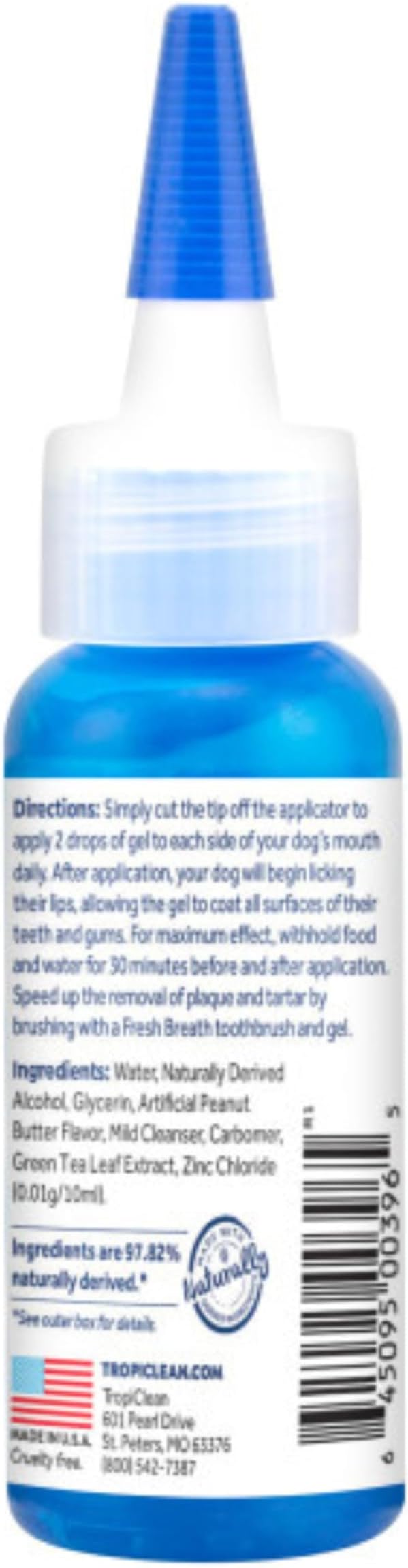 Fresh Breath Certified Wellness Collection Vet Recommended Peanut Butter Oral Care Clean Teeth Gel for Dogs, 2oz - Removes Plaque & Tartar - Cleans Teeth - Dog Dental Care - No Brushing Required