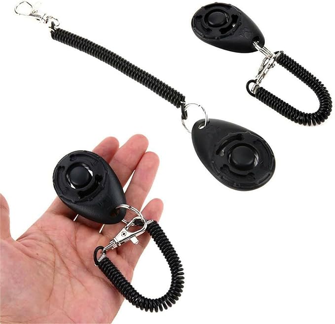 Black Clicker Easy to Use with Button Dog Training Accessories Training and Behavior Aids