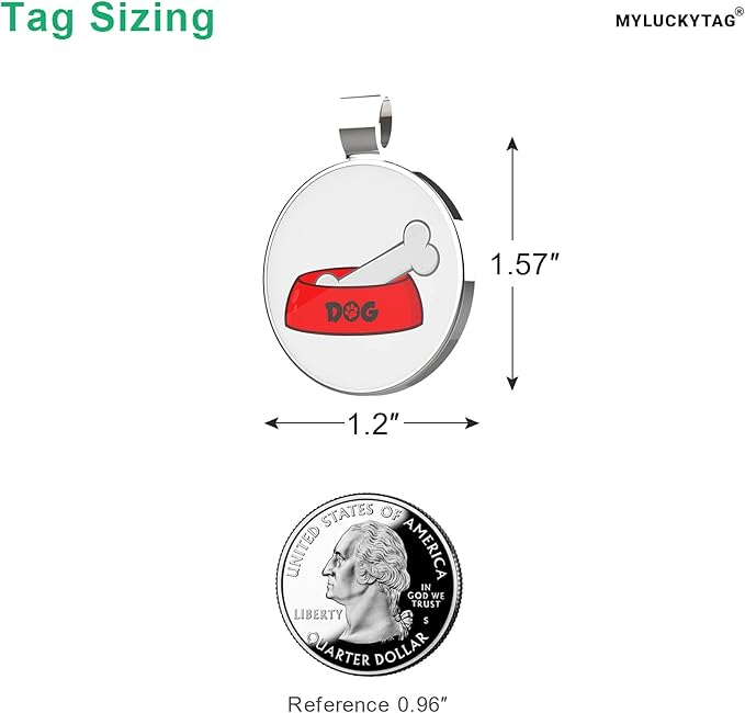 MYLUCKYTAG QR Code Pet ID Tags Dog Tags - Pet Online Profile - Scan QR Receive Instant Pet Location Alert Email