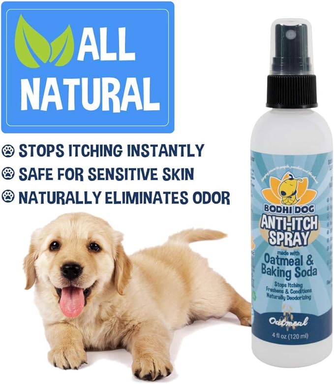Bodhi Dog Anti Itch Spray | Soothing Relief for Dry, Itchy, Bitten or Allergy Damaged Skin Treatment | Anti Itch Spray for Dogs & Cats | Made in United States of America (Oatmeal, 4 oz)