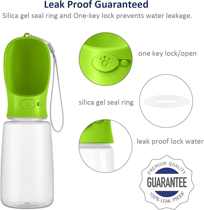 WePet Portable Dog Water Bottle with Food Container, 25 OZ + 6 OZ, Leak Proof Puppy Water Dispenser with Drinking Feeder for Pets Outdoor Walking, Hiking, Travel, Food Grade Plastic