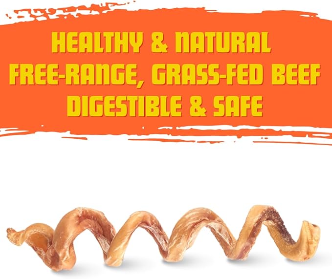 Lara & Olive 7"-9" Bully Stick Springs for Dogs | Rawhide Free | 100% Beef | Single Ingredient Chew Treat Bones | Fully Digestible | Odorless | 5 Pack