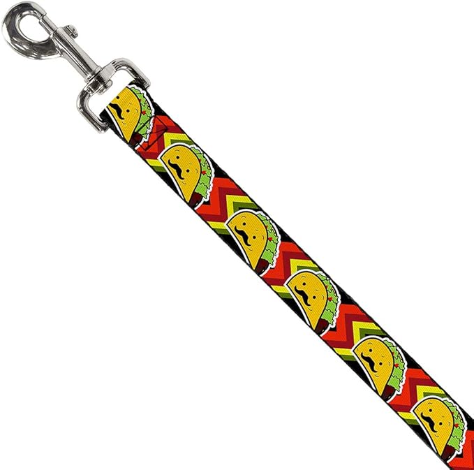 Buckle-Down Pet Leash - Taco Man - 6 Feet Long - 1.5" Wide