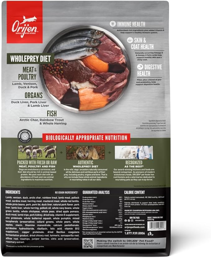 ORIJEN TUNDRA Dry Dog Food, Grain Free Dog Food, Fresh or Raw Ingredients, 4.5lb