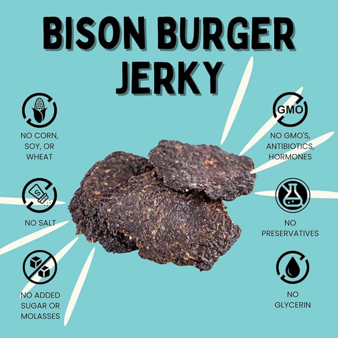 Winnie Lou Organic Dog Treats, Bison Burger Jerky Human Grade Dog Treats for All Sized Breeds, All Natural Dog Treats with No-Added Sugar, Glycerin & Preservatives, Made in USA, 2.5 Oz (71g), 2 Pack